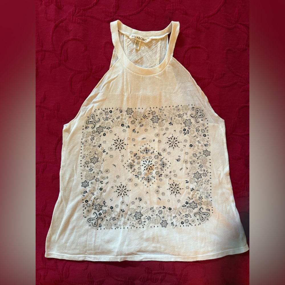 Billabong Western Bandana Print Tank with lace detail Great Used Condition